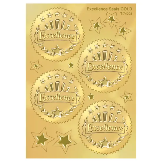 Excellence (Gold) Award Seals Stickers, 32 Per Pack, 6 Packs {4}