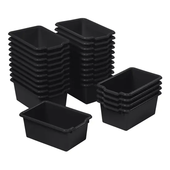 Scoop Front Storage Bins, Multipurpose Organization, 25-Pack Black {1}