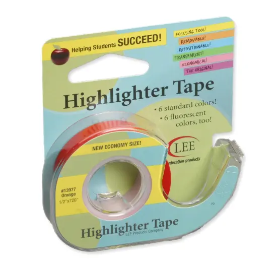 Removable Highlighter Tape, Orange, Pack of 6 {2}
