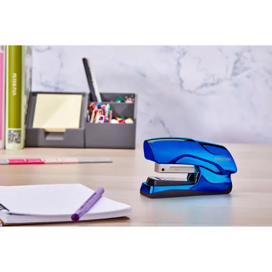 Flat Clinch Stapler, 40 Sheets, Metallic Blue {4}