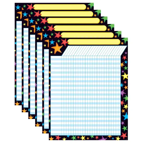 Gel Stars Incentive Chart, 17" x 22", Pack of 6 {1}