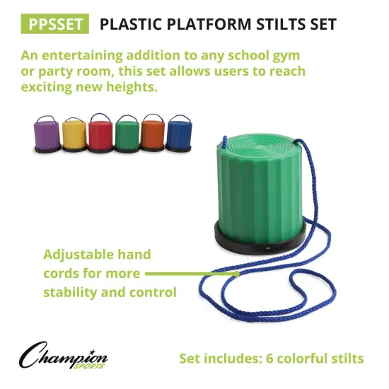 Plastic Platform Stilts, Assorted Colors, Set of 6 {2}