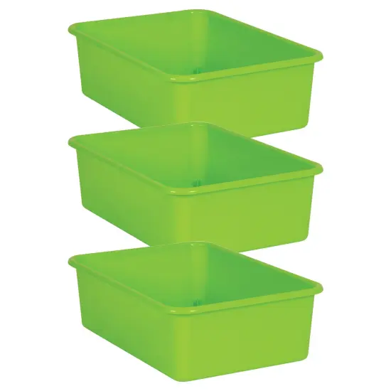 Lime Large Plastic Storage Bin, Pack of 3 {1}