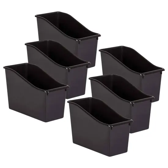 Black Plastic Book Bin, Pack of 6 {1}