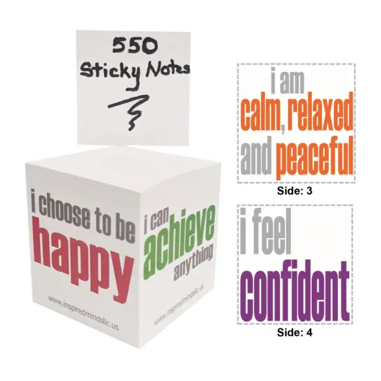 Inspirational Sticky Notes Memo Cube, 2-3/4", 550 Sheets {3}