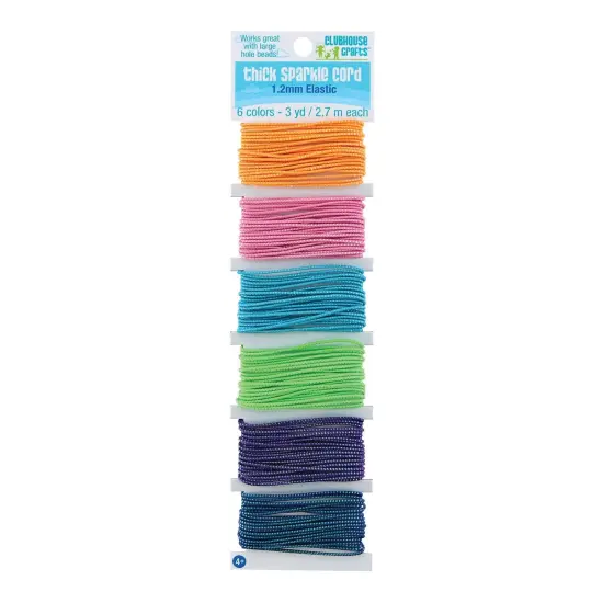 Thick Sparkle Elastic Cord, 6 Colors, 18 Yards Per Pack, 6 Packs {2}