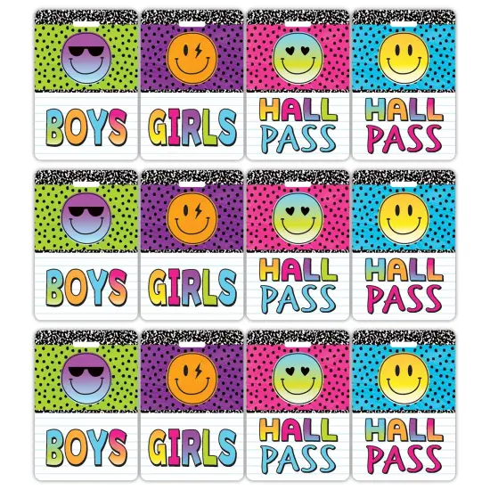 Brights 4Ever Hall Pass with Lanyard, 4 Per Pack, 3 Packs {1}