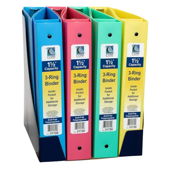 3-Ring Binder, 1.5" Capacity, Assorted Tropic Tones, Pack of 3 {3}