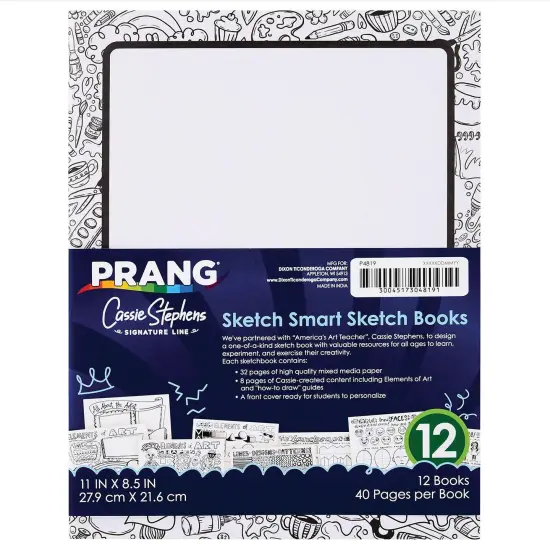 Sketch Smart Sketch Book, White, 11" x 8.5", 40 Sheets, Pack of 12 {1}