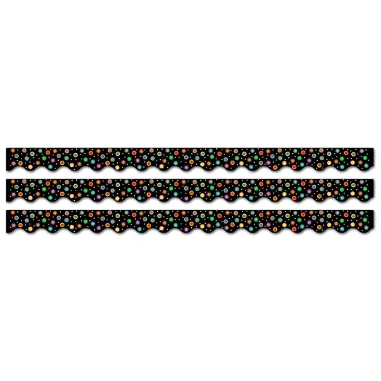 Dots on Black Wavy EZ Border, 48 Feet Per Pack, 3 Packs {1}
