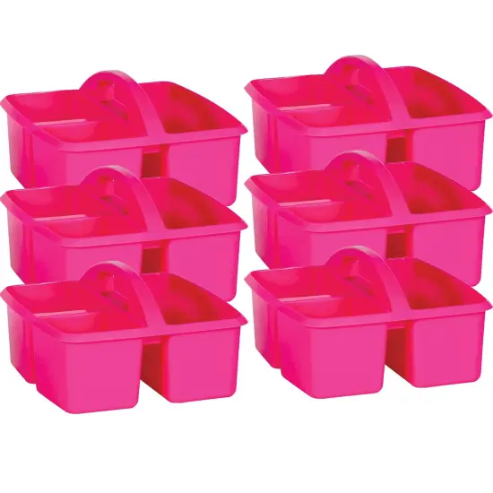 Pink Plastic Storage Caddy, Pack of 6 {1}