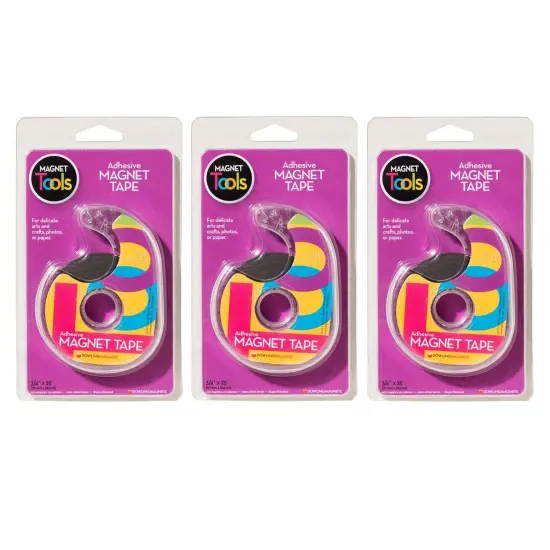 Magnet Tape in Dispenser, 3/4" x 25', Pack of 3 {1}