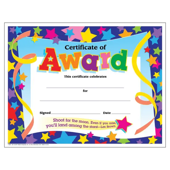 Certificate of Award Colorful Classics Certificates, 30 Per Pack, 6 Packs {2}