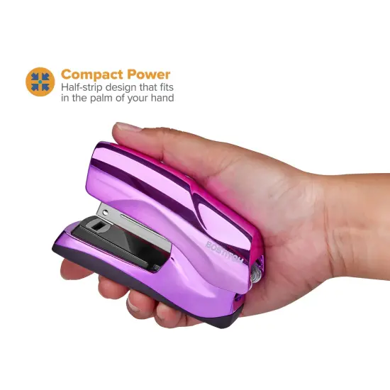 Flat Clinch Stapler, 40 Sheets, Metallic Purple {4}