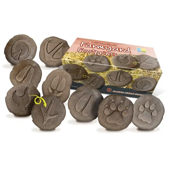 Let's Investigate Farmyard Footprints Stone, Pack of 8 {2}