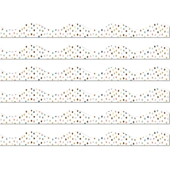 Magnetic Scallop Border, 12" x 1", Everyone is Welcome Painted Dots, 12 Feet Per Pack, 6 Packs {1}