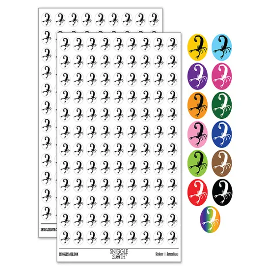 Scorpion Insect Solid 200+ 0.50" Round Stickers Purple {1}