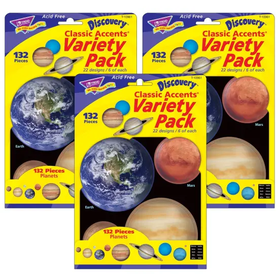 Planets Classic Accents&reg; Variety Pack, 132 Pieces Per Pack, 3 Packs {1}