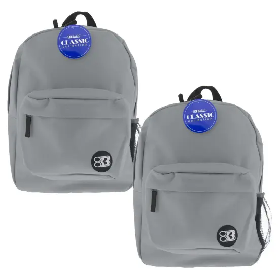 17" Classic Backpack, Gray, Pack of 2 {1}