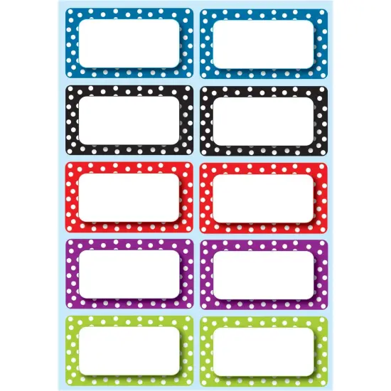 Die-Cut Magnetic Colorful Dots Labels/Nameplates, 10 Per Pack, 6 Packs {2}
