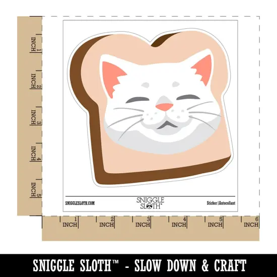 Cat in Sliced Bread Waterproof Vinyl Phone Tablet Laptop Water Bottle Sticker Set - 5 Pack {1}