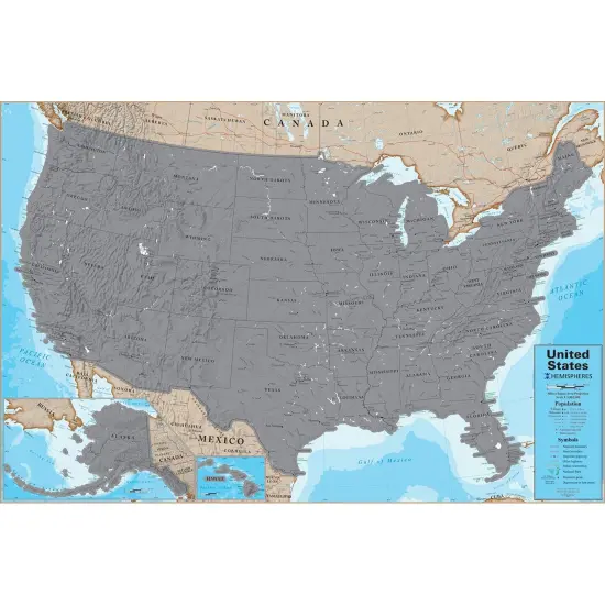 Scratch Off USA 24" x 36" Laminated Wall Map {1}