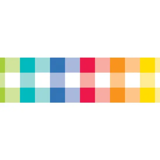 Core Decor Rainbow Buffalo Check EZ Border, 48 Feet Per Pack, 3 Packs {3}