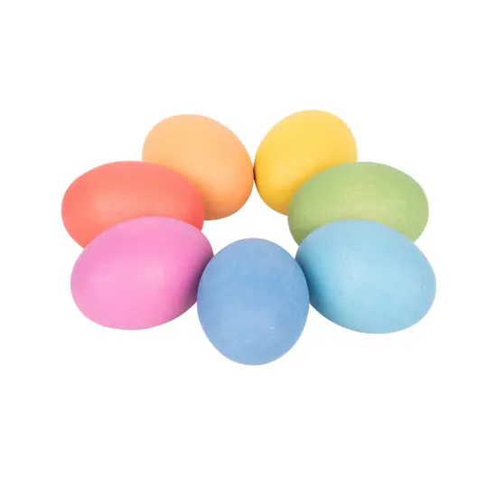 Rainbow Wooden Eggs - Set of 7 Colors {2}