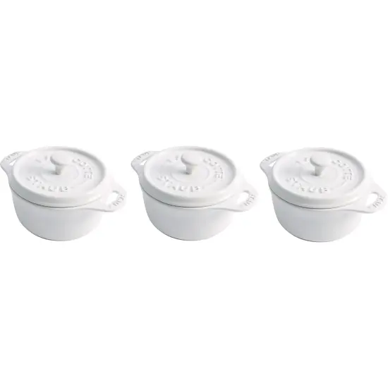 STAUB Ceramic 3-pc Mini Round Cocotte Set {1}