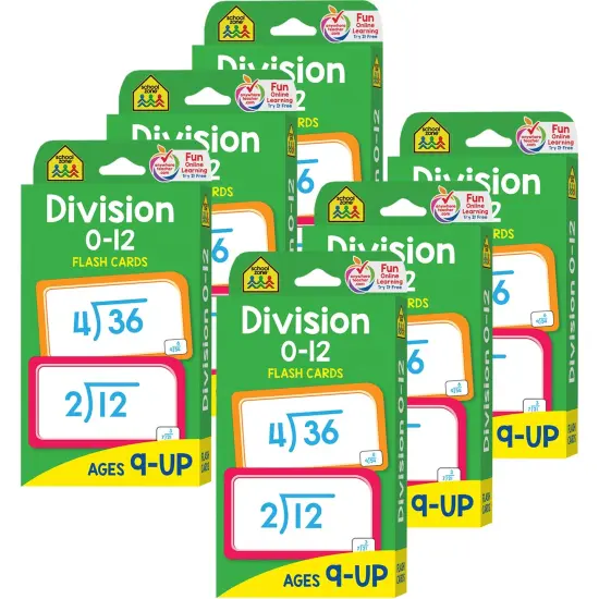 Division 0-12 Flash Cards, 6 Packs {1}