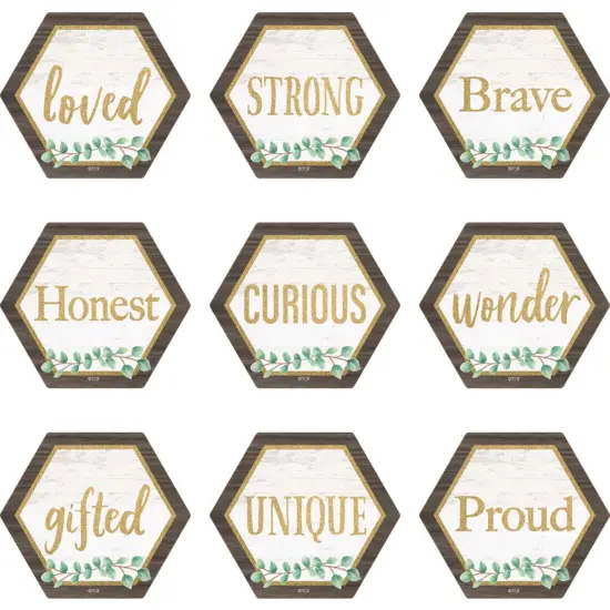 Eucalyptus Positive Words Mini Accents, 36 Per Pack, 6 Packs {2}