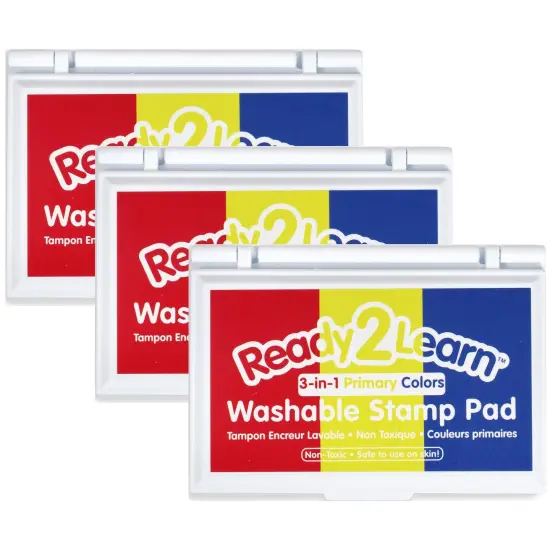 Washable Stamp Pad 3-in-1 - Primary Colors - Red, Yellow & Blue - Pack of 3 {1}