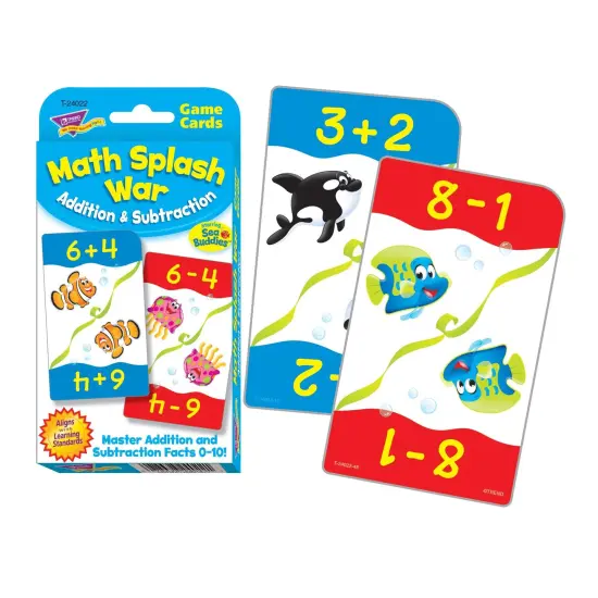 Math Splash War Addition & Subtraction Challenge Cards&reg;, 6 Packs {3}