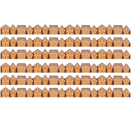 Gingerbread Houses Die-Cut Border Trim, 35 Feet Per Pack, 6 Packs {1}