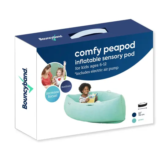 Comfy Hugging Peapod Sensory Pod, 60", Ages 6-12 Up to 3-5'1" Tall, Green {1}