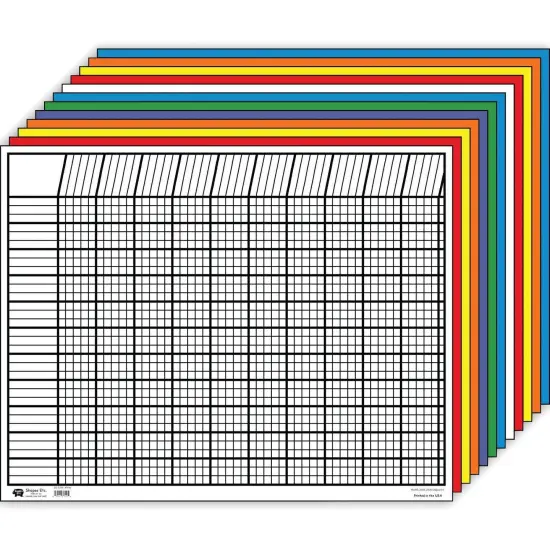 Horizontal Incentive Chart, 22" x 28", Assorted Colors, Pack of 12 {1}
