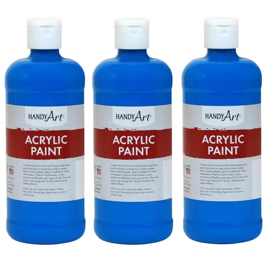 Acrylic Paint 16 oz, Cobalt Blue, Pack of 3 {1}