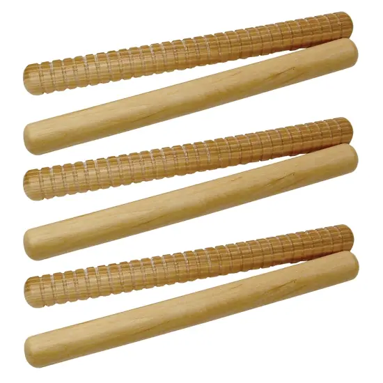 Hickory Rhythm Sticks - 8", 2 Per Pack, 3 Packs {1}