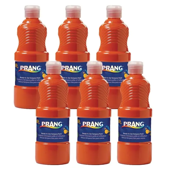 Ready-to-Use Tempera Paint, Orange, 16 oz, Pack of 6 {1}