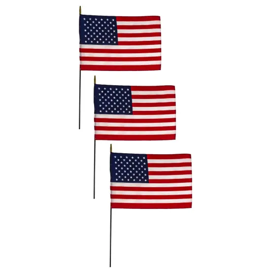 Nylon U.S. Classroom Flag, 16" x 24", Pack of 3 {1}