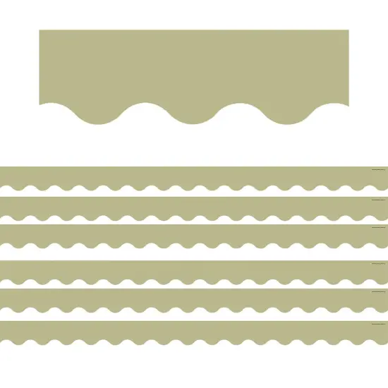 Olive Green Scalloped Border Trim, 35 Feet Per Pack, 6 Packs {1}