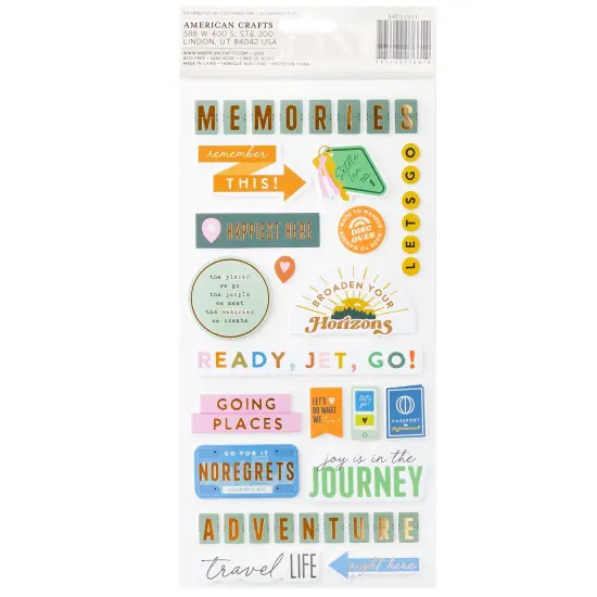 American Crafts Coast-to-Coast Thickers Stickers 89/Pkg-Phrase {3}
