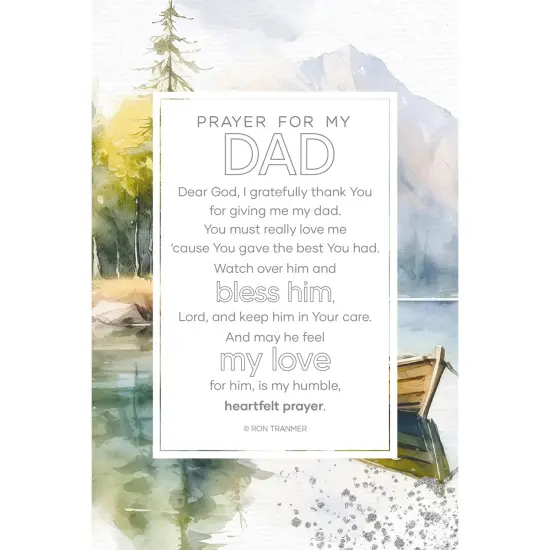 Prayer For My Dad Wood Plaque with Easel and Hook Wall Tabletop Art - 6 inches x 9 inches {1}