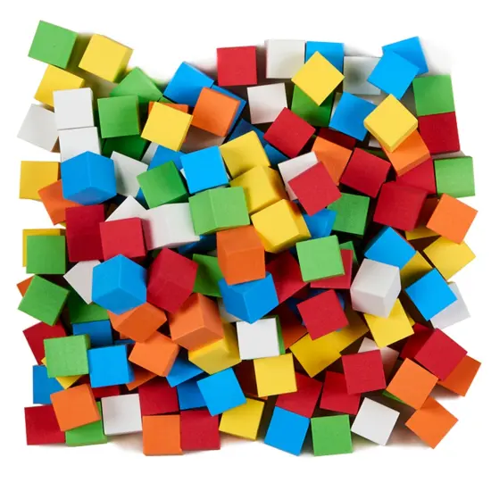 Foam Blank Dice, Assorted Color, 16mm, Bag of 200 {1}