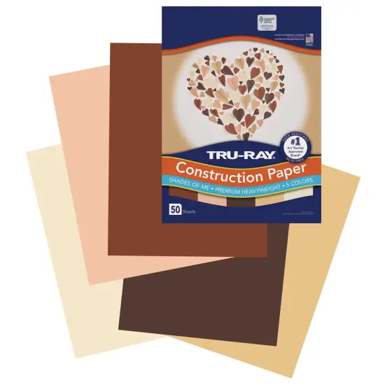 Construction Paper, Shades of Me Assortment, 9" x 12", 50 Sheets Per Pack, 5 Packs {4}