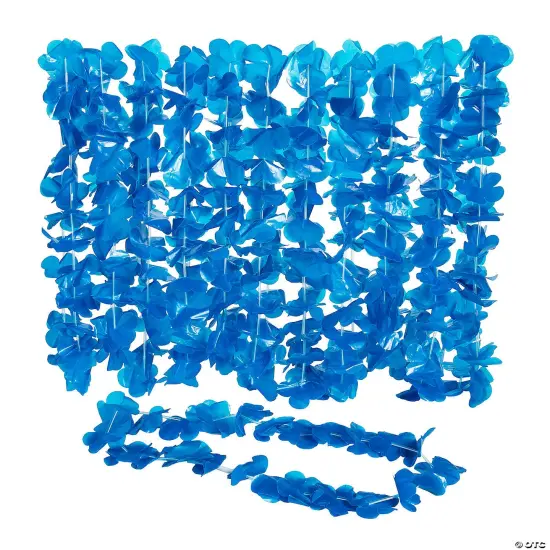 Flower Plastic Leis - 12 Pc. Blue flower {3}