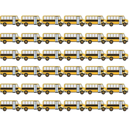 School Bus Die Cut Border, 12 Strips/36 Feet Per Pack, 6 Packs {1}