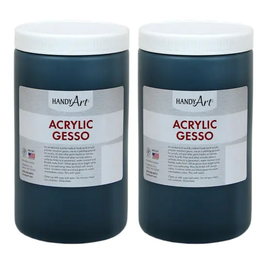 Acrylic Gesso, Black, 32 oz., Pack of 2 {1}