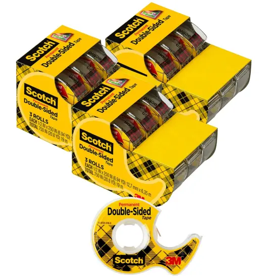 Double Sided Tape - 3 Rolls Per Pack, 3 Packs {1}