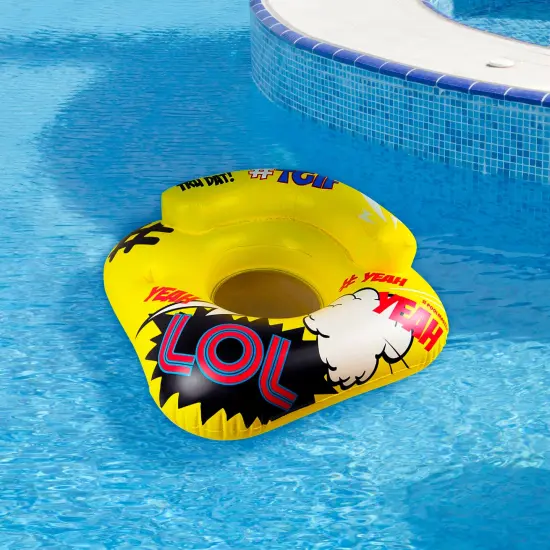 Pool Central 47" Inflatable Yellow and Black Teen Abbreviation Swimming Pool Lounge Chair {3}